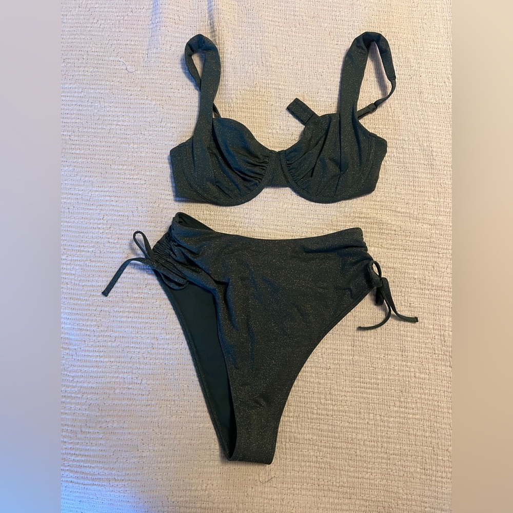 NWT Abercrombie & Fitch Dark Green Bikini Set